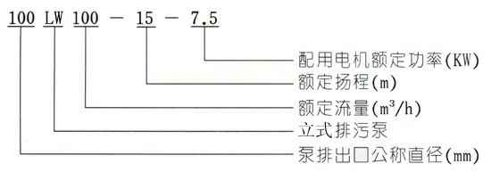 LW直立式无堵塞排污泵型号意义